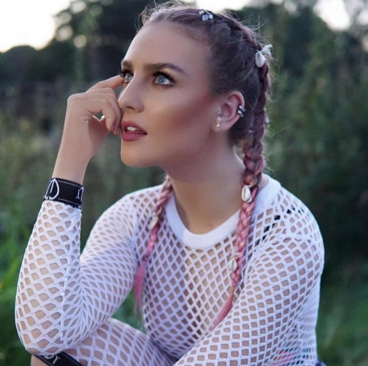 perrie edwards hair braids pink