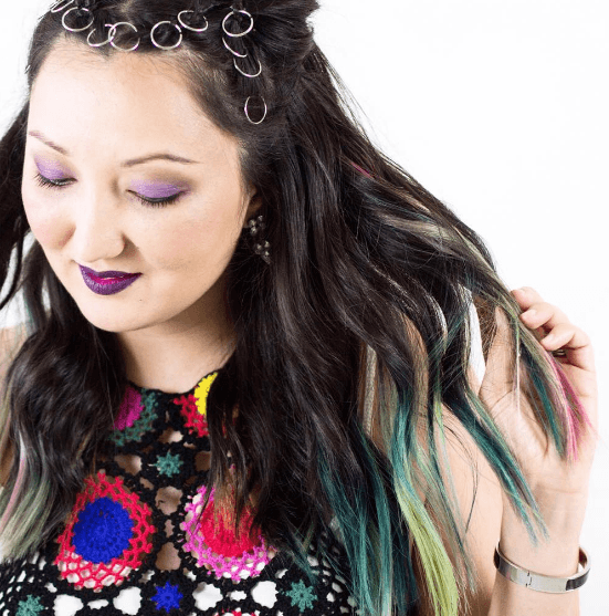 Festivals accessories: hair piecrings in Asian hair