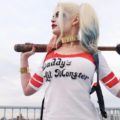 woman with a baseball bat and harley quinn hairstyle suicide squad