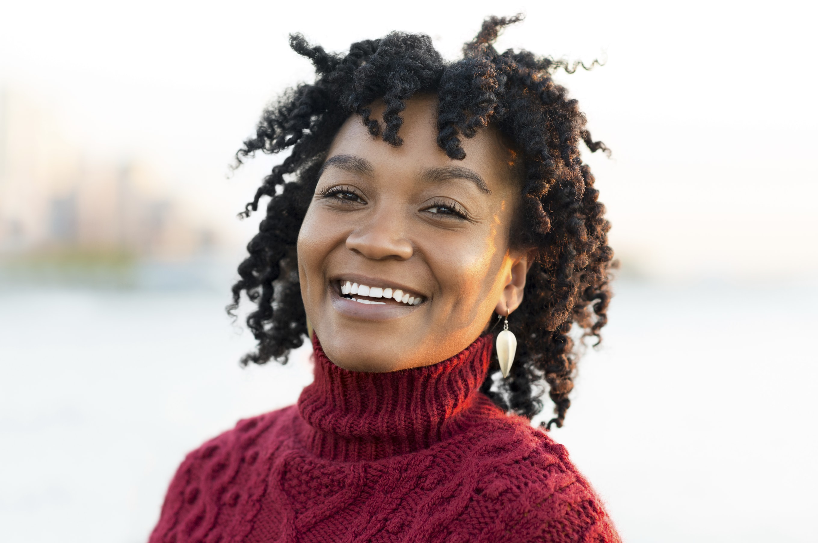 Natural afro hair: Black woman with natural afro hair twist out