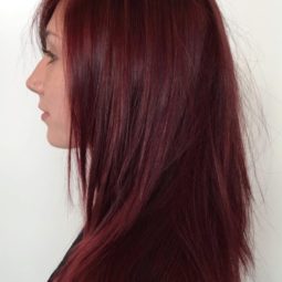 Dark red hair: burgundy