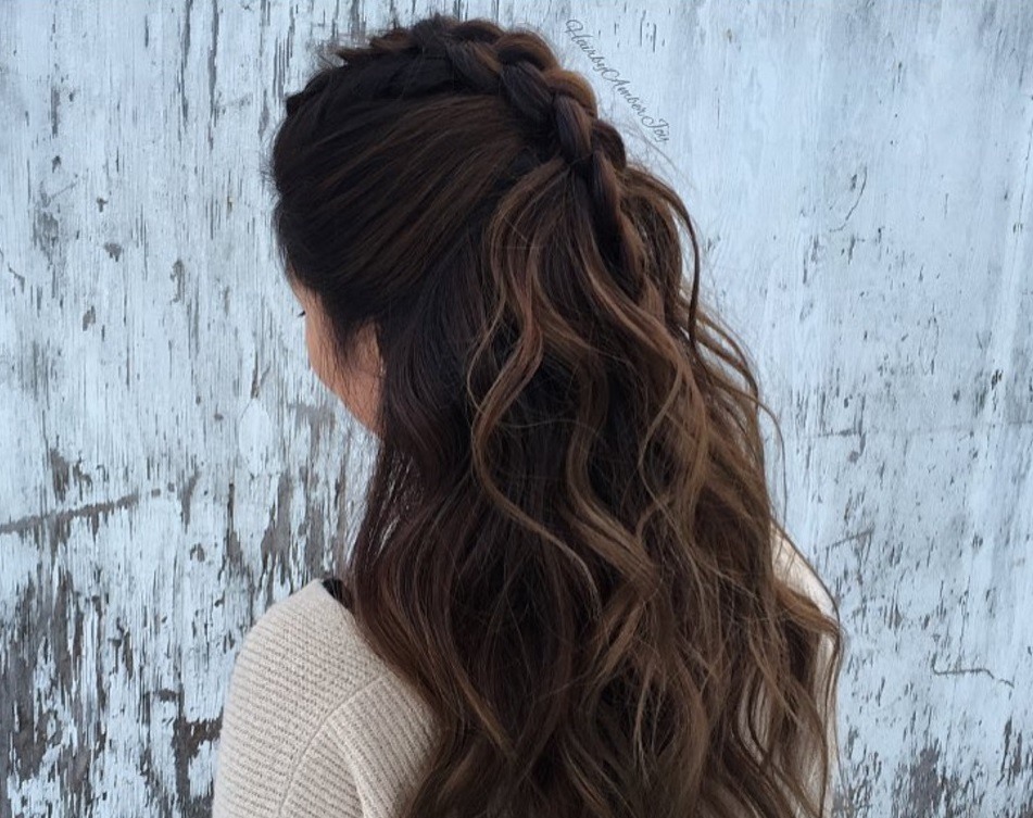 faux French braid instagram: half up half down hair
