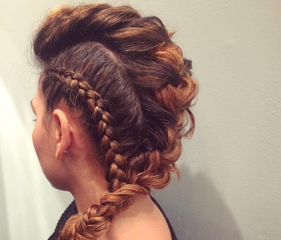 faux mohawk braid inspiration: multiple braids
