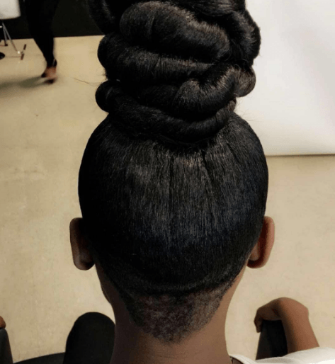 top knot bun with undercut