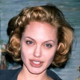 Angelina Jolie with short blonde hair