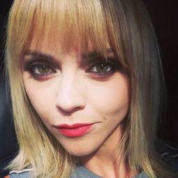 short hair with a side fringe: All Things Hair - IMAGE - Christina Ricci blonde hair Instagram