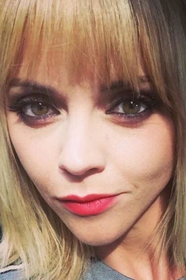 short hair with a side fringe: All Things Hair - IMAGE - Christina Ricci blonde hair Instagram