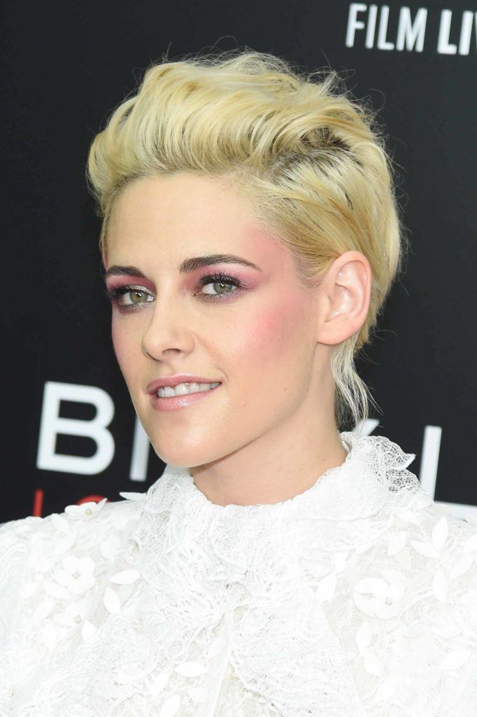 celebrity Kristen Stewart blonde pixie crop