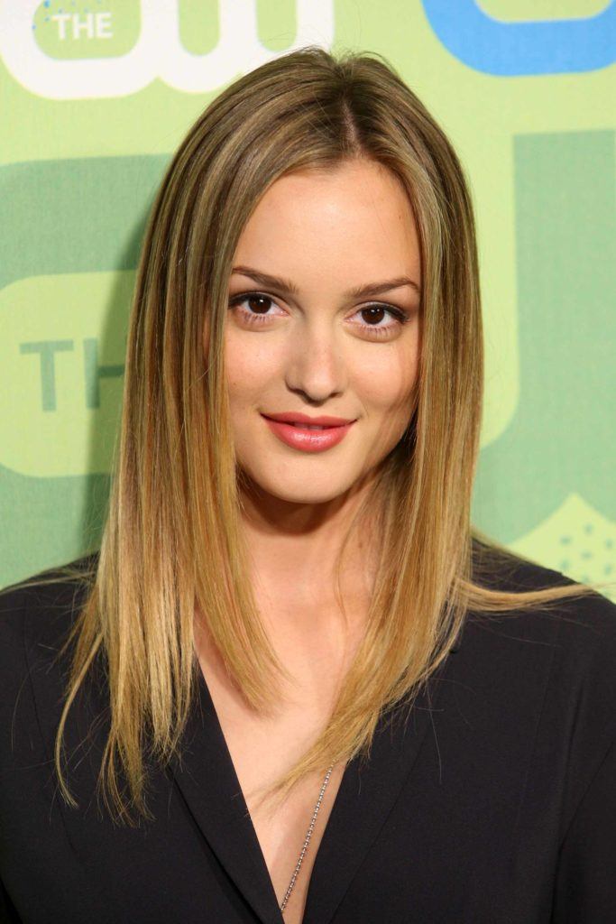 celebrity Leighton Meester long blonde ombre