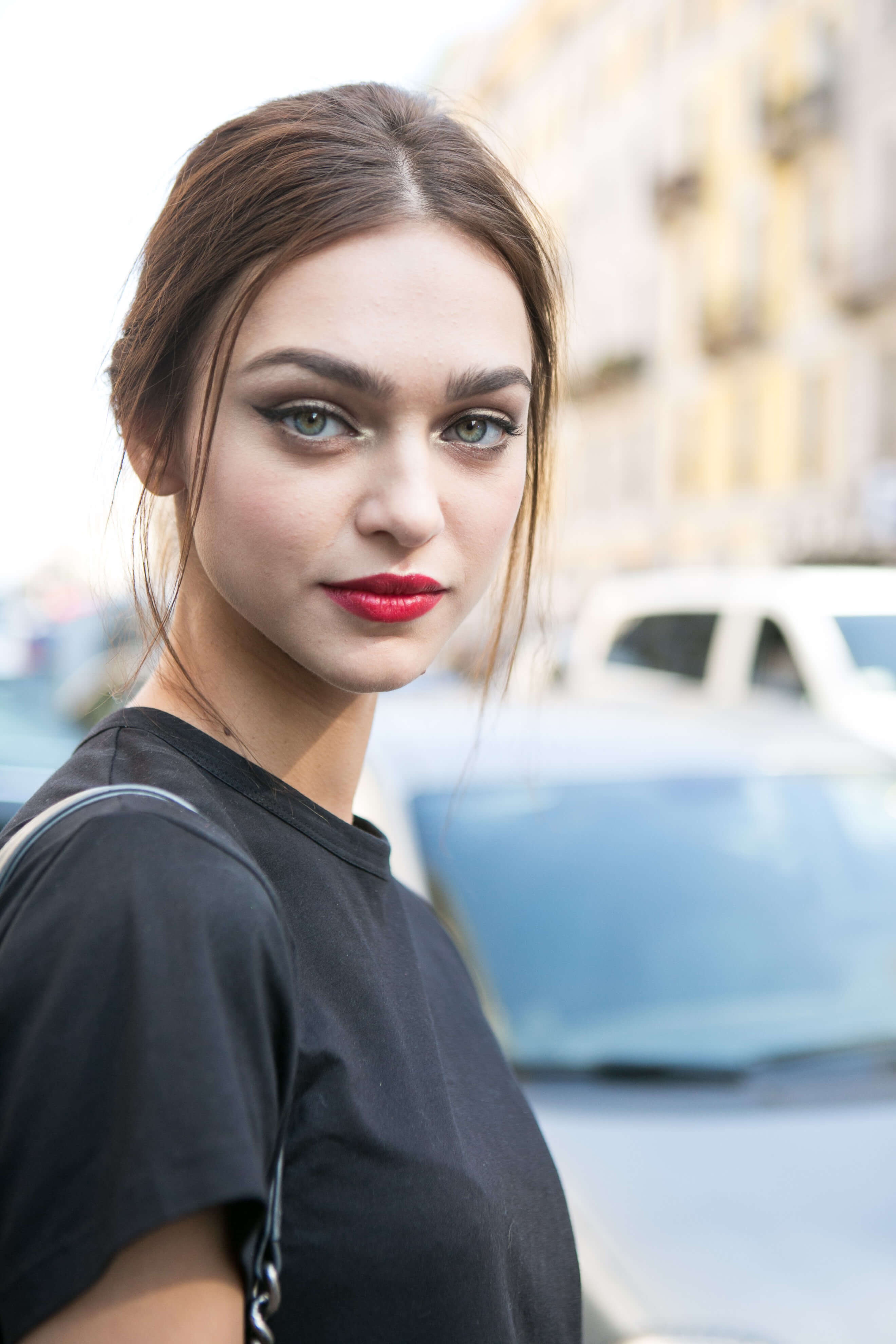 best hairstyles: All Things Hair - IMAGE - heart shaped face middle parting brown hair