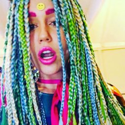 Miley Cyrus hair: All Things Hair - IMAGE - celebrity Instagram multicoloured rainbow braids