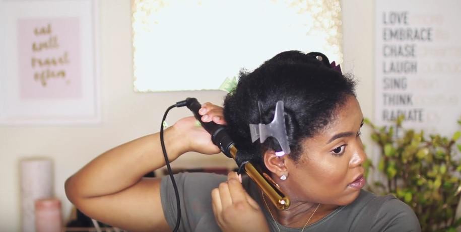how to curl natural hair: All Things Hair - IMAGE - Mini Marley vlogger party updo natural hair tutorial