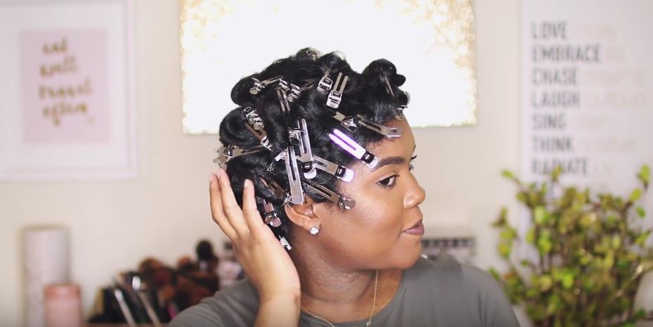how to curl natural hair: All Things Hair - IMAGE - Mini Marley vlogger party updo natural hair tutorial