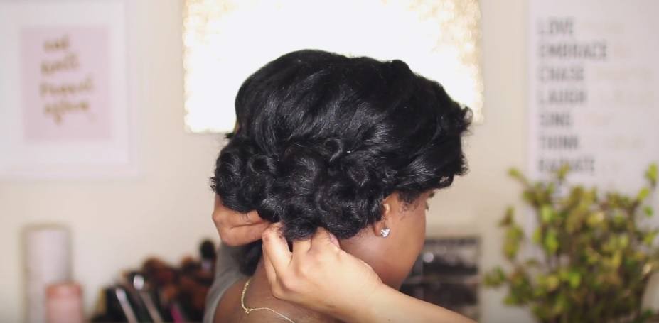 how to curl natural hair: All Things Hair - IMAGE - Mini Marley vlogger party updo natural hair tutorial
