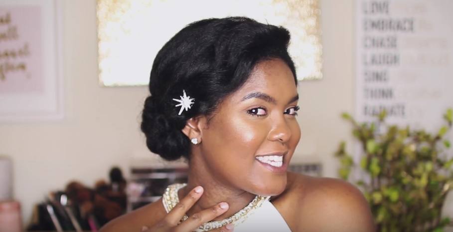 how to curl natural hair: All Things Hair - IMAGE - Mini Marley vlogger party updo natural hair tutorial