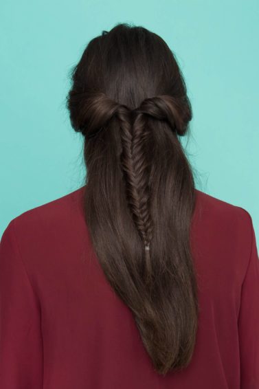 fishtail plait: All Things Hair - IMAGE - christmas party hairstyles long brown hair