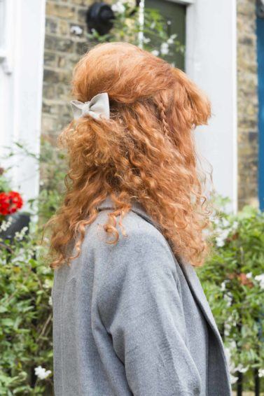 hair updos: All Things Hair - IMAGE - red curly hair half-up, half-down bouffant bow