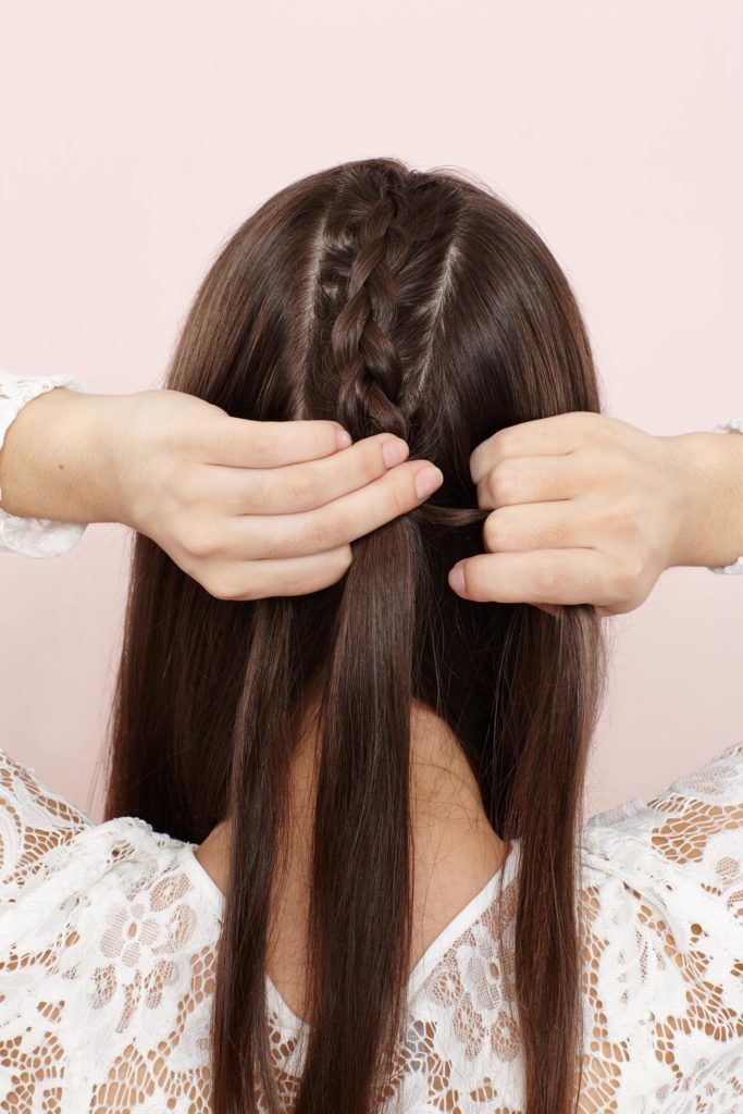 Creating unicorn braids: step 3 braided hairstyle tutorial brown hair
