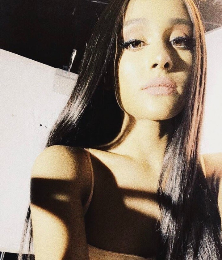 Ariana Grande with long straight hair