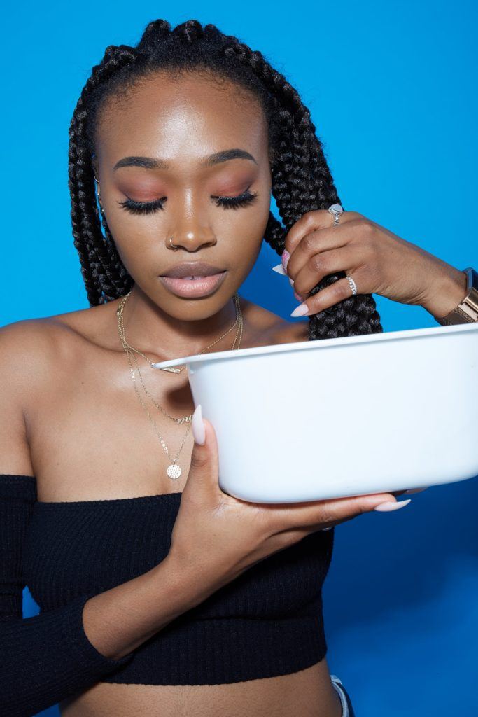 How to do box braids tutorial dipping hair in water