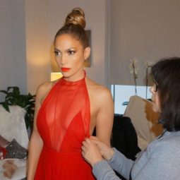 Jennifer Lopez with top knot