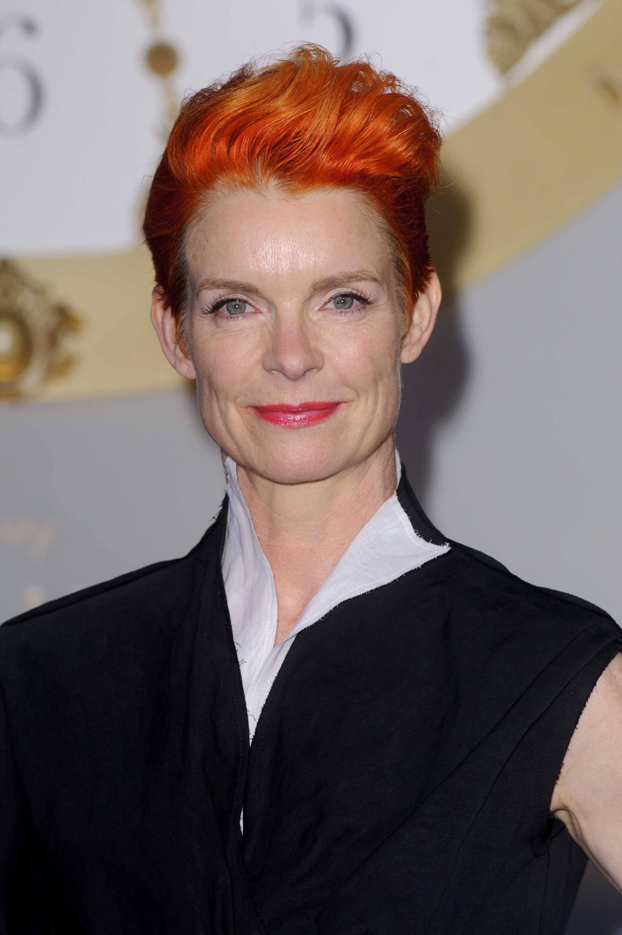 mature celebrities: All Things Hair - IMAGE - Sandy Powell orange pixie crop