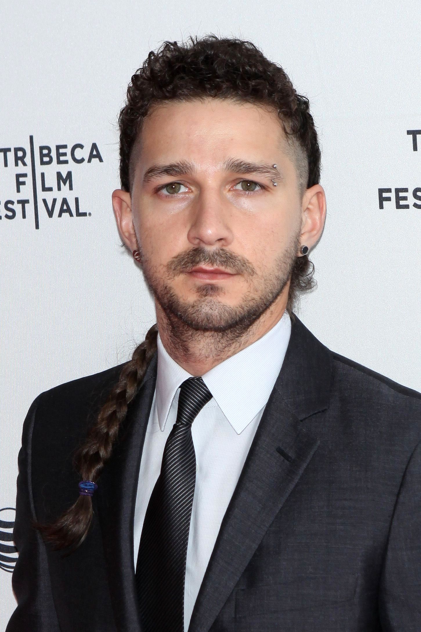 men with braids: All Things Hair - IMAGE - Shia LaBeouf side braid long hair