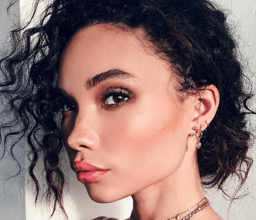 ashley moore with curly updo hairstyle instagram