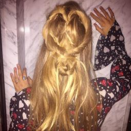 blake lively with twisted heart shape updo hairstyle on instagram