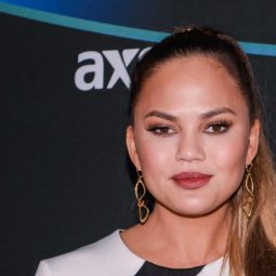 Chrissy Teigen long straight sleek ponytail