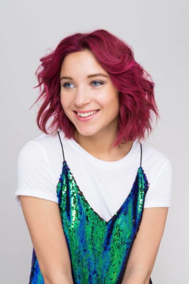 red wavy beach waves textured hair