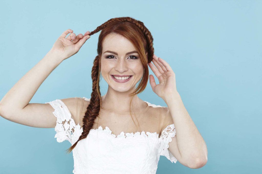 fishtail braids red hair milkmaid plait