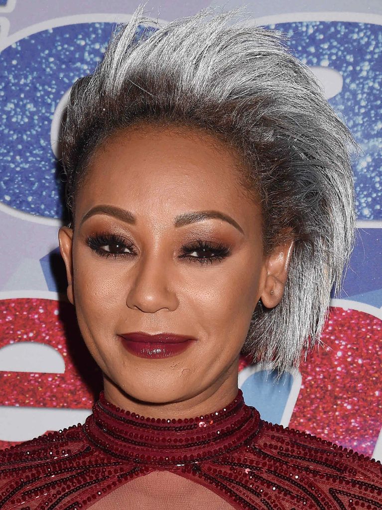 Mel B with silver balayage highlights