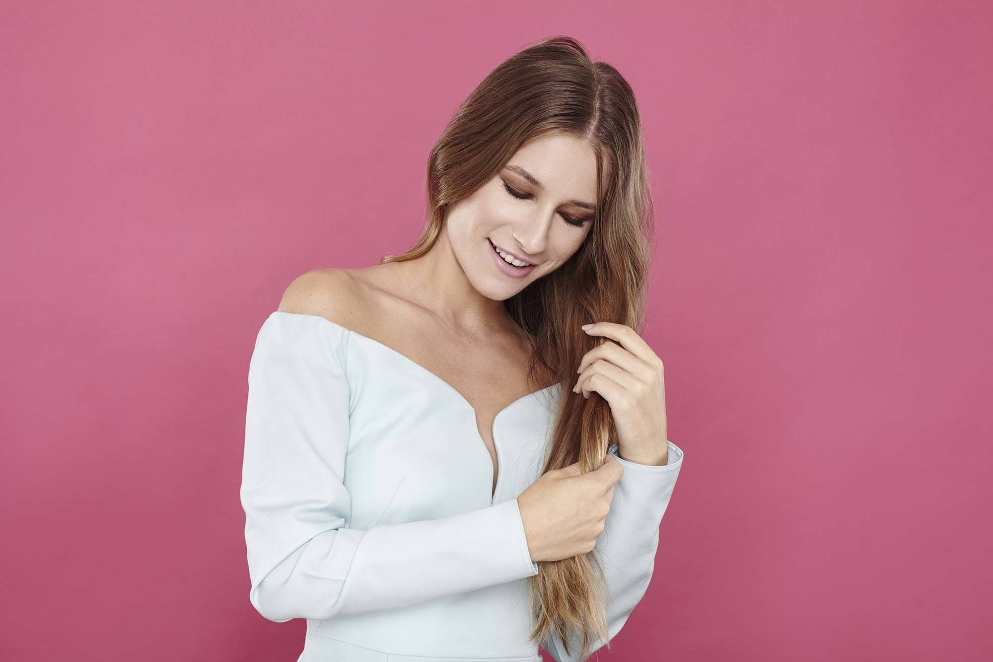 tresemme keratin smooth long shiny brown hair