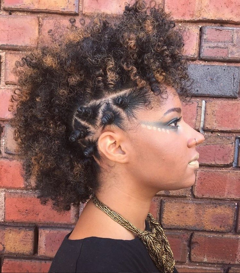 35 Stunning Curly Mohawk Hairstyles — Cuteness and Boldness Check more at  http://hairstylezz.co… | Long hair shaved sides, Long hair mohawk, Curly mohawk  hairstyles
