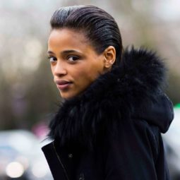 quick and easy hairstyles for short hair: black woman with slicked-back hair