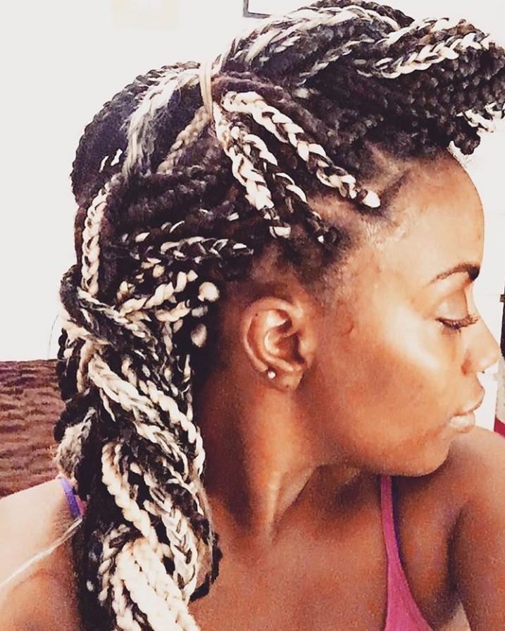 box braid mohawk hairstyles for black women