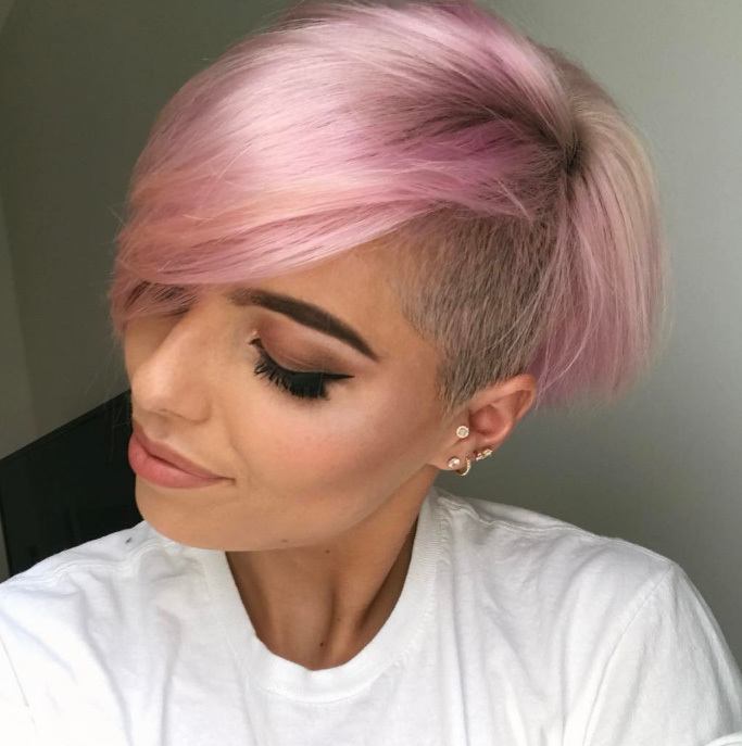 modern short emo haircuts: the pink long pixie is the most stylish look of all short emo hairstyles