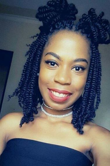 natural hair twists: Kinky twist hairstyles with space buns - Instagram