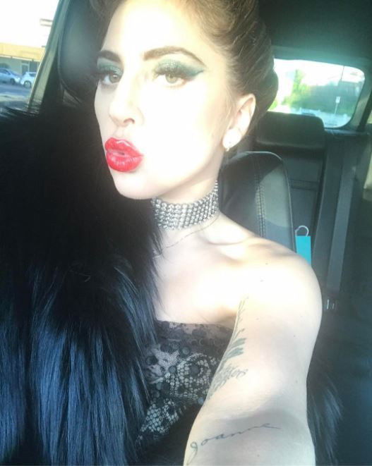Lady Gaga's jet black hair colour on Instagram