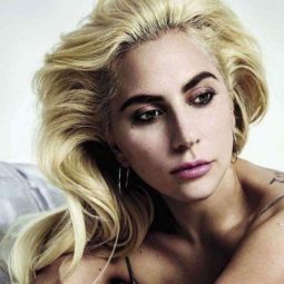 Lady Gaga's jet black hair transform: Lady Gaga with medium length blonde hair from her Instagram