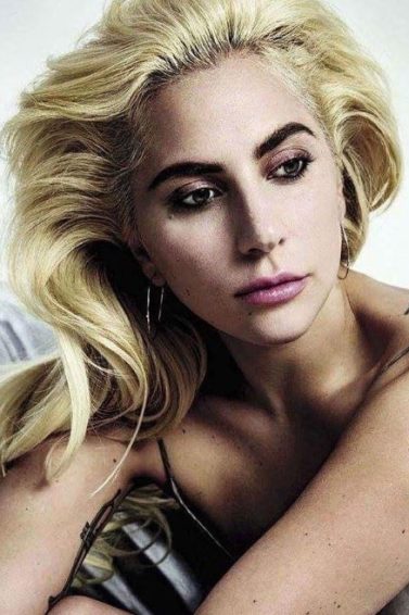 Lady Gaga's jet black hair transform: Lady Gaga with medium length blonde hair from her Instagram