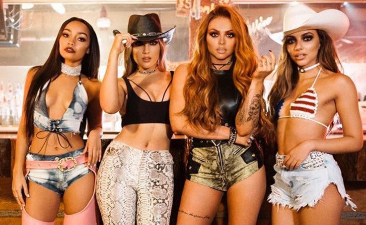 little mix in cow girl outfits usa ariana grande tour