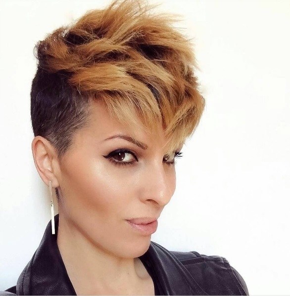 women undercut hairstyles: pixie crop
