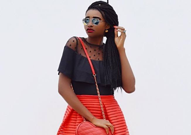 easy micro braid hairstyles: the low side ponytail as shown by blogger thestyleminimalistt