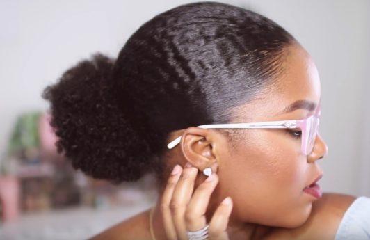 youtuber mini marley with sleek low puff natural hair