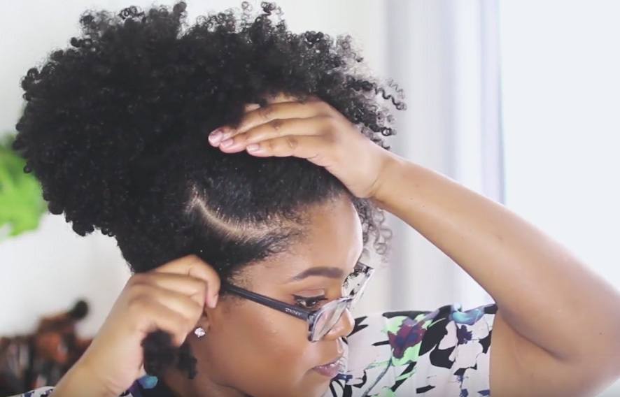 vlogger mini marley parting her afro hair