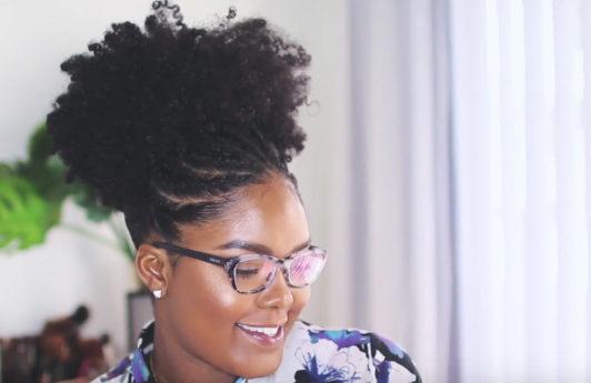 vlogger mini marley end shot of hairstyle for natural curly hair