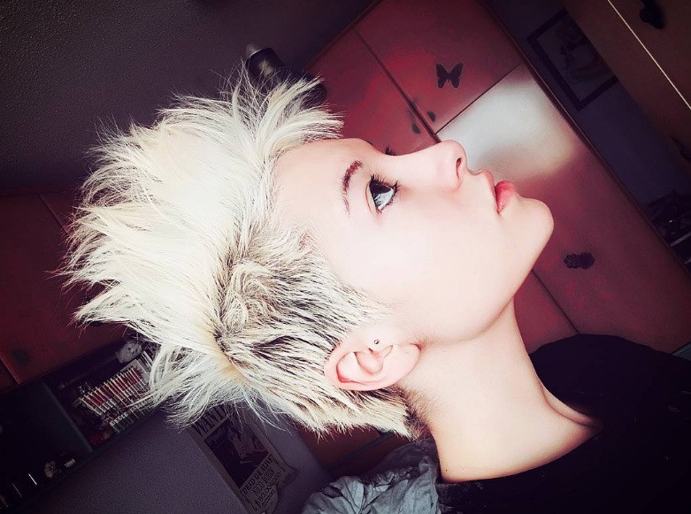 celebs like miley cyrus and pink are all fans of mohawk short spiky haircuts, as this trendsetter shows.