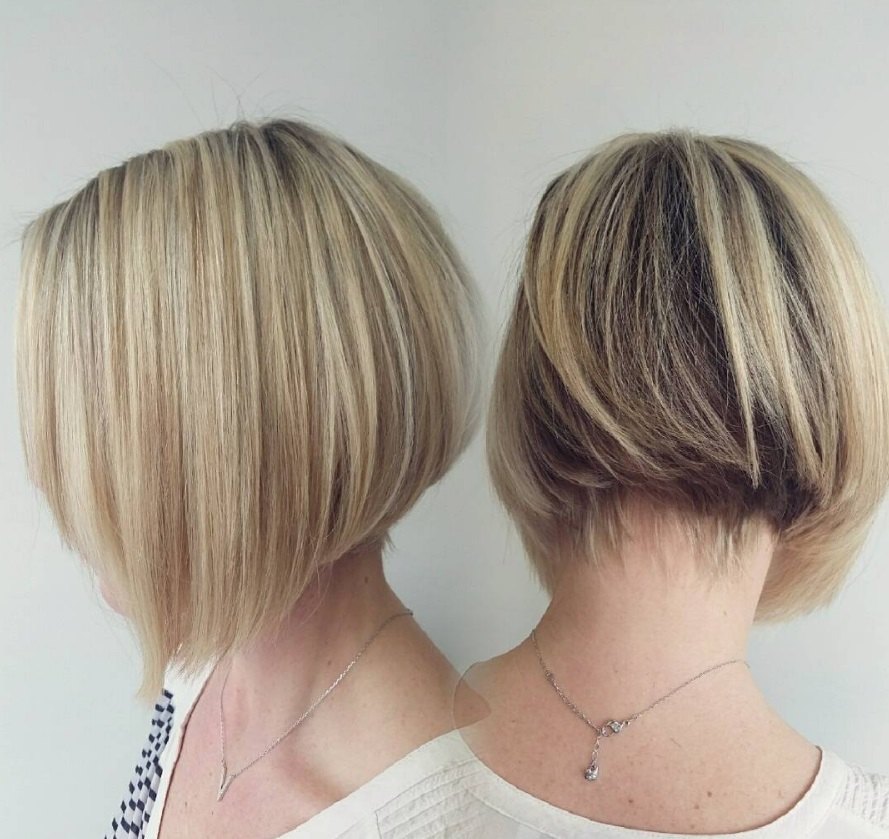 blonde bob stacked haircut